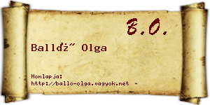 Balló Olga névjegykártya