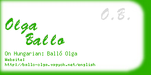 olga ballo business card